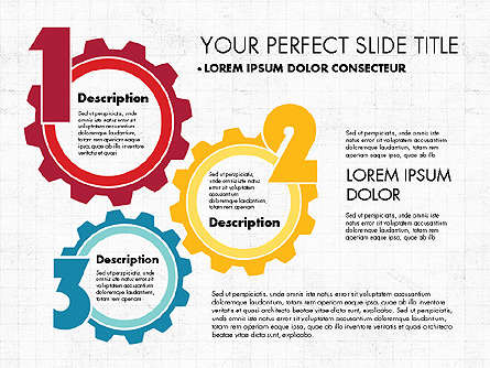 Gears Numbers and Options Presentation Template, Master Slide