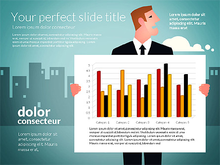 Data Driven Charts with Businessman Presentation Template, Master Slide