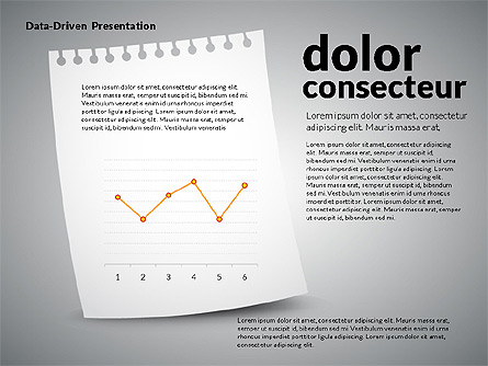 Data Driven Charts on Paper Sheet Presentation Template, Master Slide