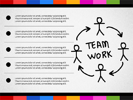 Teamwork Concept with Doodle Shapes Presentation Template, Master Slide