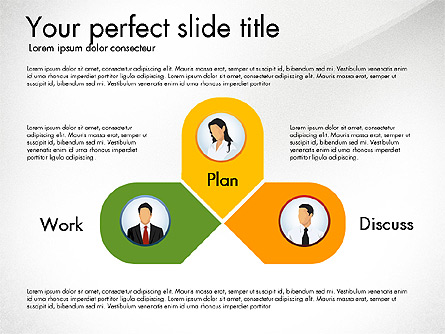 Work Plan Discussion Diagram Presentation Template, Master Slide
