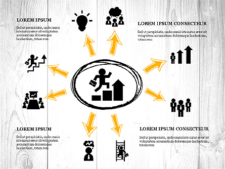 Process Presentation with Business Silhouette Shapes Presentation Template, Master Slide