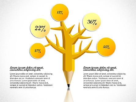 Pencil Tree Infographics Presentation Template, Master Slide
