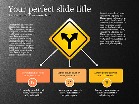 Infographics with Road Signs Presentation Template, Master Slide