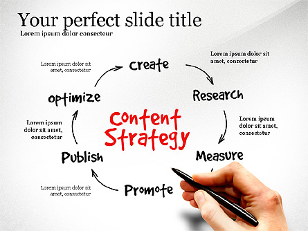Content Strategy Process Diagram Presentation Template, Master Slide