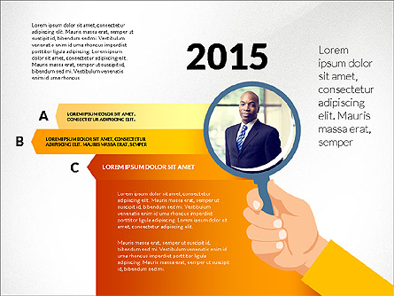 Stages with Magnifier Presentation Template, Master Slide