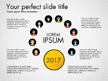 Social Circles Concept Presentation Template, Master Slide