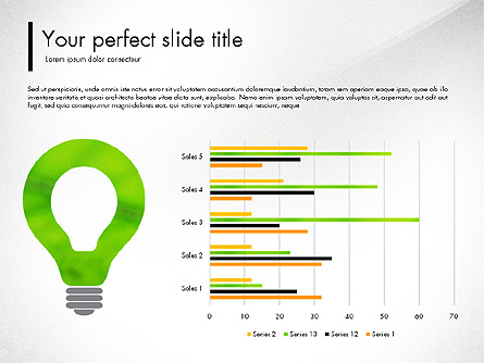 Green Presentation Concept with Data Driven Presentation Template, Master Slide
