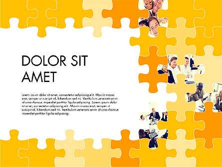 Yellow Puzzle Frame Presentation Concept Presentation Template, Master Slide