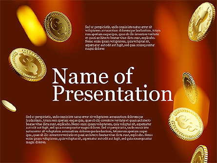 Money Falling From the Sky Presentation Template, Master Slide