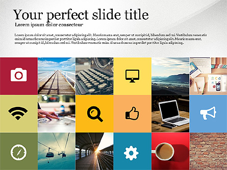 Grid Layout Colored Presentation Template Presentation Template, Master Slide