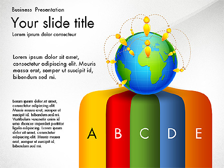Global Network Infographics Presentation Template, Master Slide