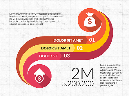 Curved Infographic Shapes Presentation Template, Master Slide