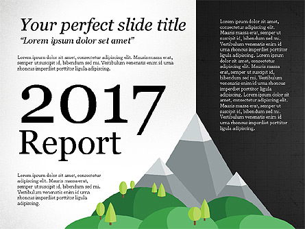 Green Mountains Report Presentation Template, Master Slide