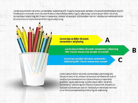 Glass with Colored Pencils Presentation Template, Master Slide