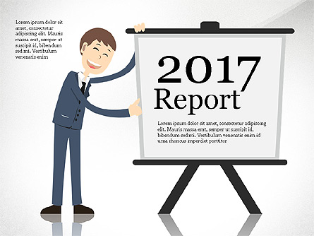 Report with Characters Concept Presentation Template, Master Slide