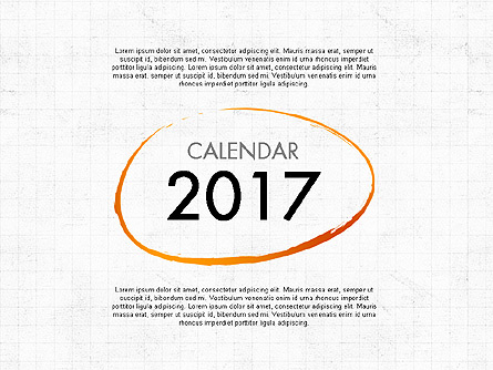 2017 Calendar for Presentation Template, Master Slide