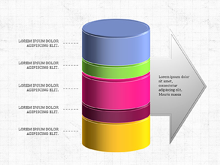3D Stacked Cylinder Diagram Presentation Template, Master Slide