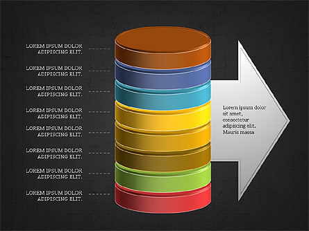 3D Stacked Cylinder Diagram for Presentations in PowerPoint and Keynote ...