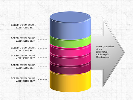 3D Stacked Cylinder Diagram for Presentations in PowerPoint and Keynote ...