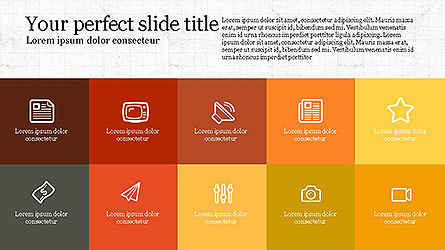 Grid Layout Brochure Presentation In Flat Design Presentation Template, Master Slide