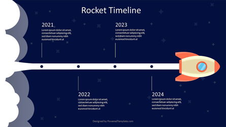 Rocket in Space Timeline Presentation Template, Master Slide