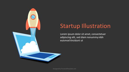 Startup Slide with Rocket Launch Presentation Template, Master Slide