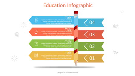 Pencil with Four Options Infographic Presentation Template, Master Slide