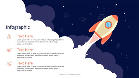A Space Rocket Launch in Startup Concept Presentation Template, Master Slide