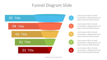 Sales Funnel Diagram with Options and Icons Presentation Template, Master Slide
