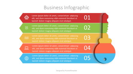 Business Infographic Made of Key Presentation Template, Master Slide