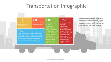 Container Truck Infographic Presentation Template, Master Slide