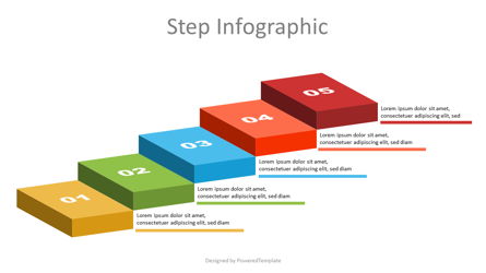 Volumetric Colorful Steps Infographic Presentation Template, Master Slide