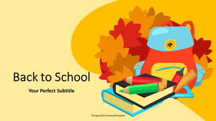 School Autumn Theme Cover Slide Presentation Template, Master Slide