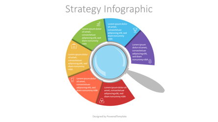 Magnifying Glass with Circular Options Presentation Template, Master Slide