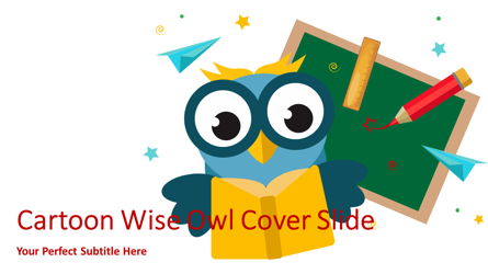 Cartoon Wise Owl Cover Slide Presentation Template, Master Slide