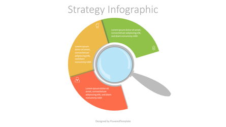 Magnifying Glass with 3 Circular Options Presentation Template, Master Slide