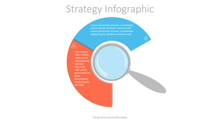 Magnifying Glass with 2 Circular Options Presentation Template, Master Slide