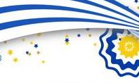 Waving Ribbon with Flag of Uruguay