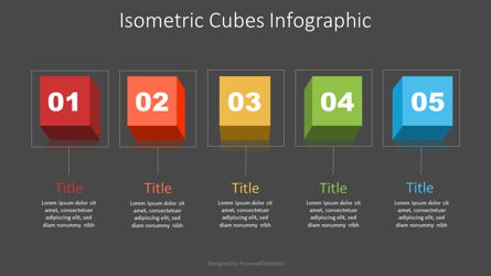 Isometric Cubes Infographic Presentation Template, Master Slide