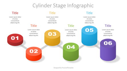 Cylinder Stage Infographic Presentation Template, Master Slide