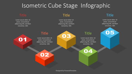 Isometric Cube Stage Infographic Presentation Template, Master Slide
