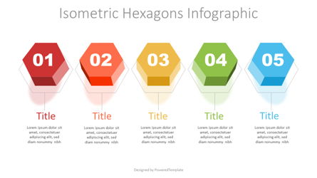 Isometric Hexagon Options Presentation Template, Master Slide