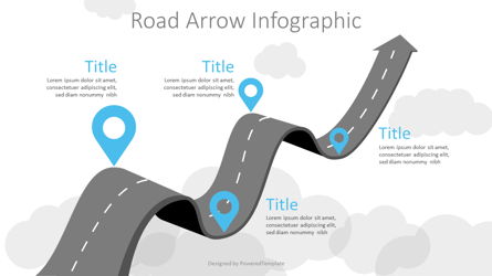 Arrow Roadmap Goes to Sky Presentation Template, Master Slide