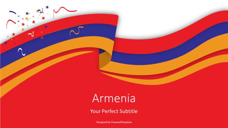 Armenia Flag Cover Slide Presentation Template, Master Slide
