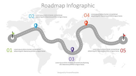 Road with Milestones Infographic Presentation Template, Master Slide
