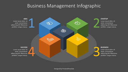 Business Infographics Cube Presentation Template, Master Slide