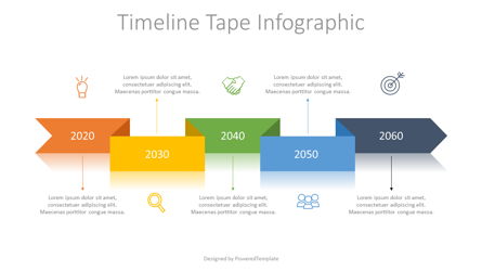 Timeline Tape Diagram Presentation Template, Master Slide