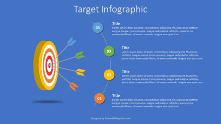 4 Arrows Hitting Target Infographic Presentation Template, Master Slide