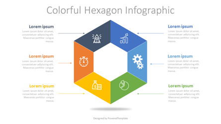 Colorful Hexagon Infographic Presentation Template, Master Slide